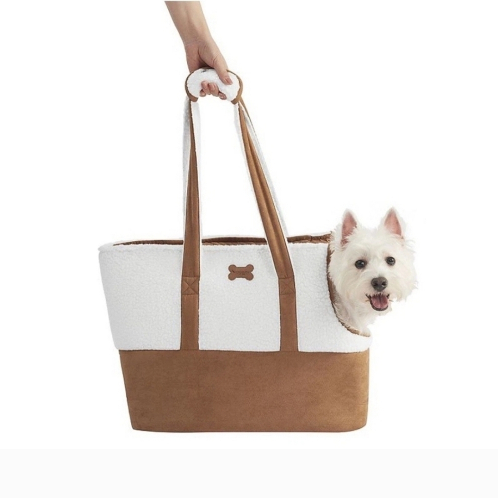 Like New Koolaburra White and Brown Pet Carrier Tote